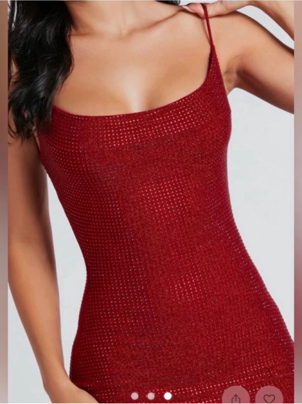 Windsor Red Rhinestone Mini Dress - Picture 6 of 6